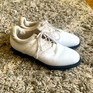 Adidas Golf Shoes Mens Size 7.5 White EVN 791003 Leather Cracking Cleats
